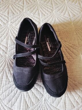 Skechers Black Double-Strap Flats